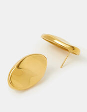 Stainless Steel Fluid Oval Stud Earrings, , large