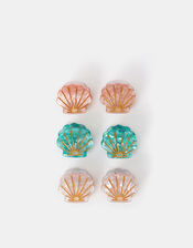 6-Pack Mini Shell Claw Clips, , large