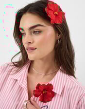 2-Pack Hibiscus Snap Clips, Red (RED), large