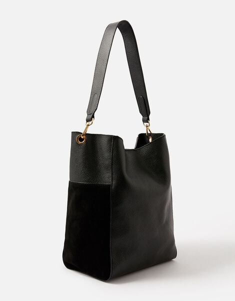 Chloe Leather Shoulder Bag  Black, Black (BLACK), large