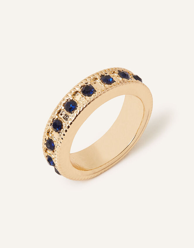 Bevelled Edge Gem Ring, Blue (BLUE), large