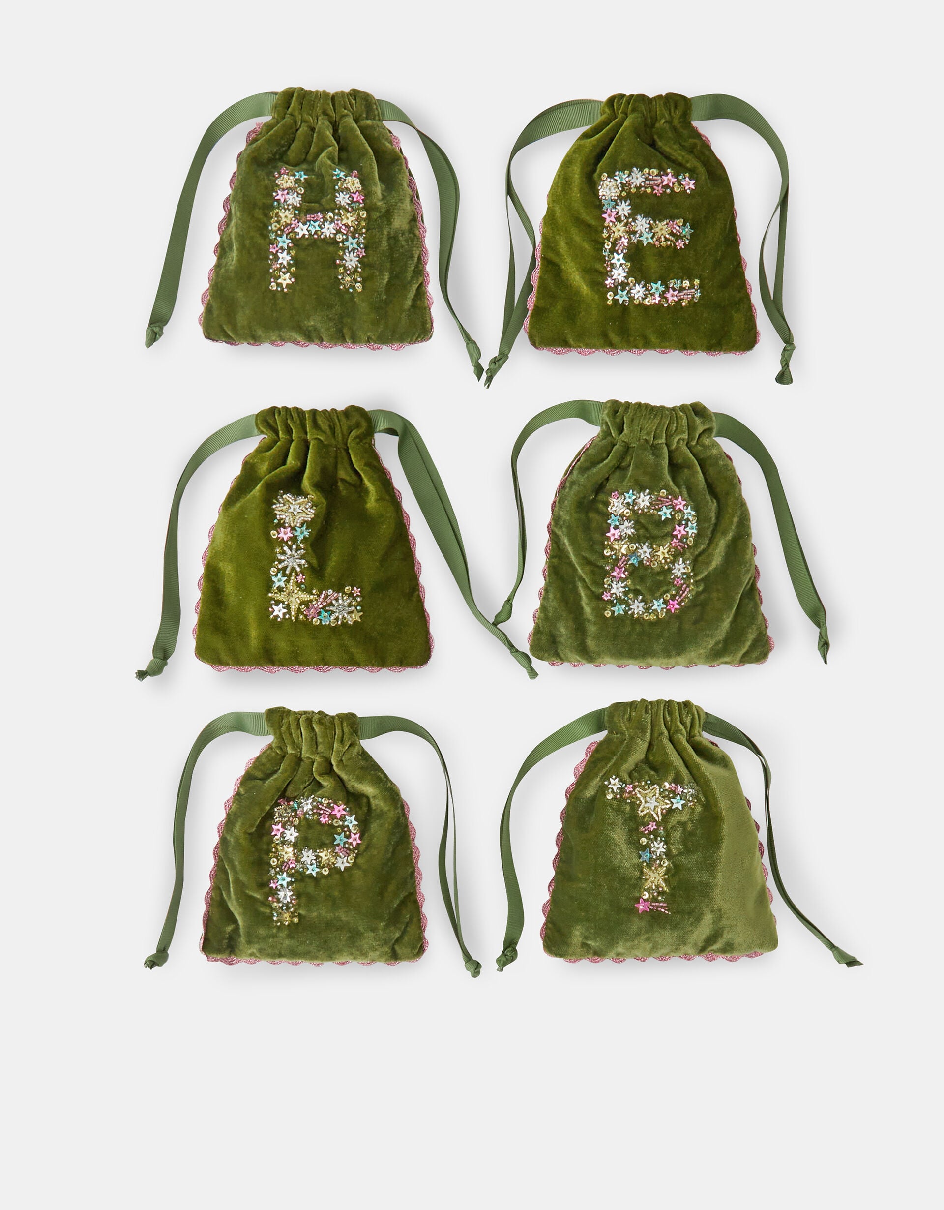 Initial Velvet Drawstring Pouch Multi | Express Click & Collect