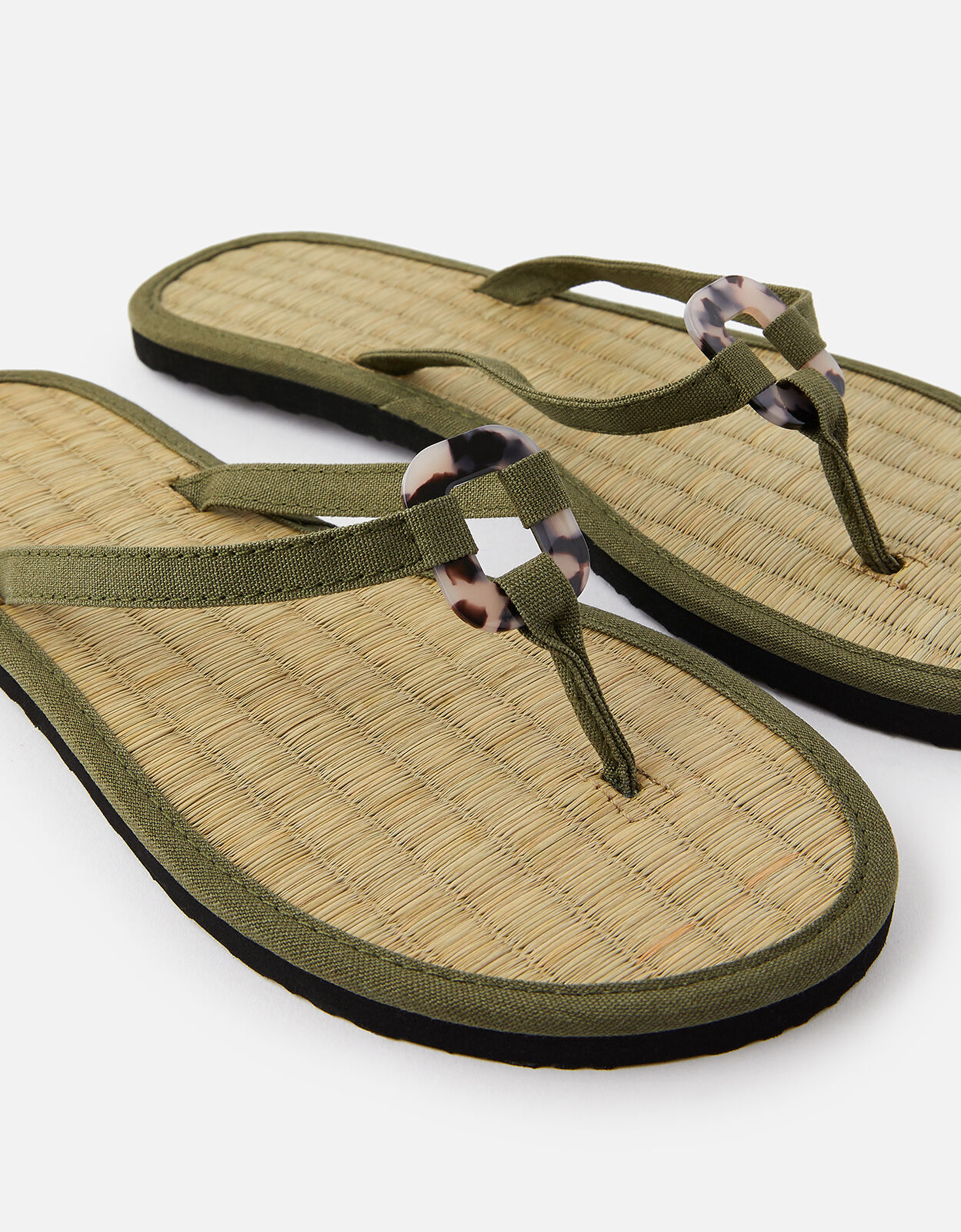 khaki green flip flops