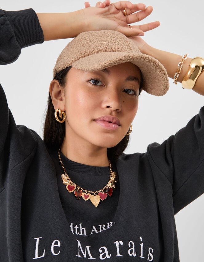 Faux Shearling Baseball Cap, , large