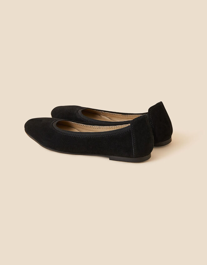 Suede Ballet Pumps, Black (BLACK), large