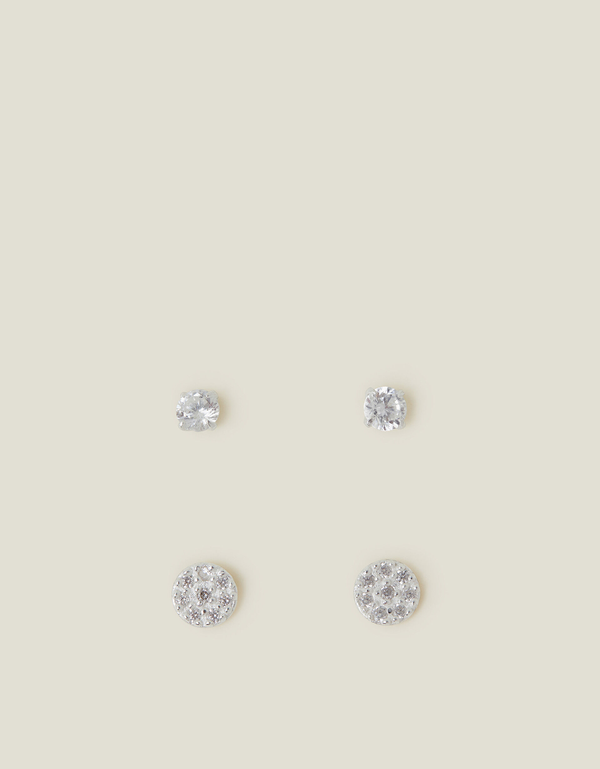Sterling silver diamante stud earrings clearance