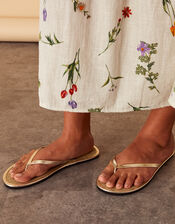 Plain Seagrass Flip Flops, Gold (GOLD), large