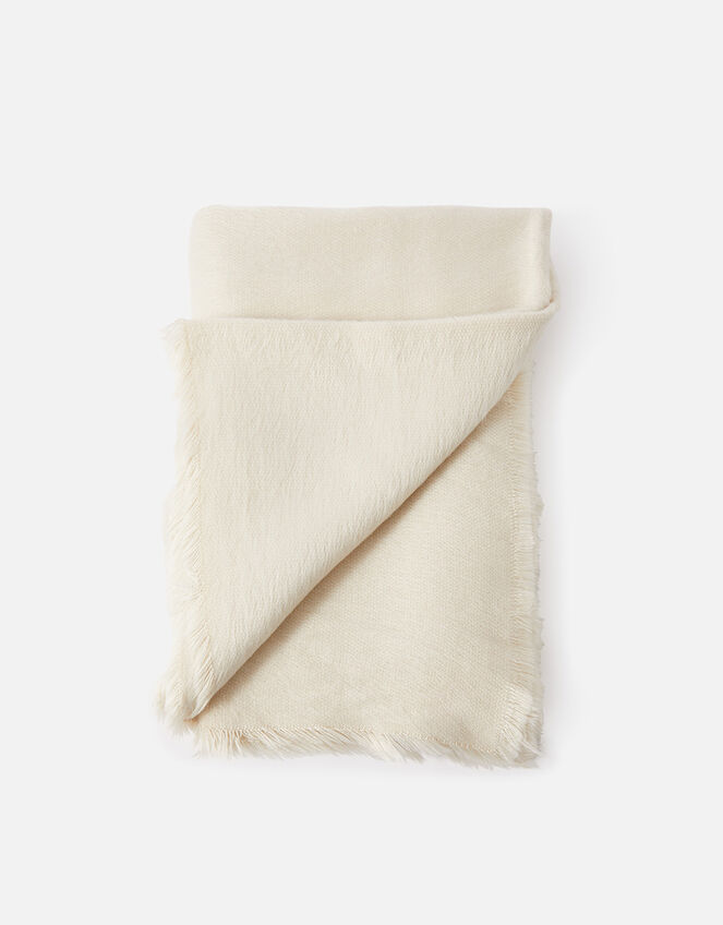 Fluffy Blanket Scarf, Natural (NATURAL), large