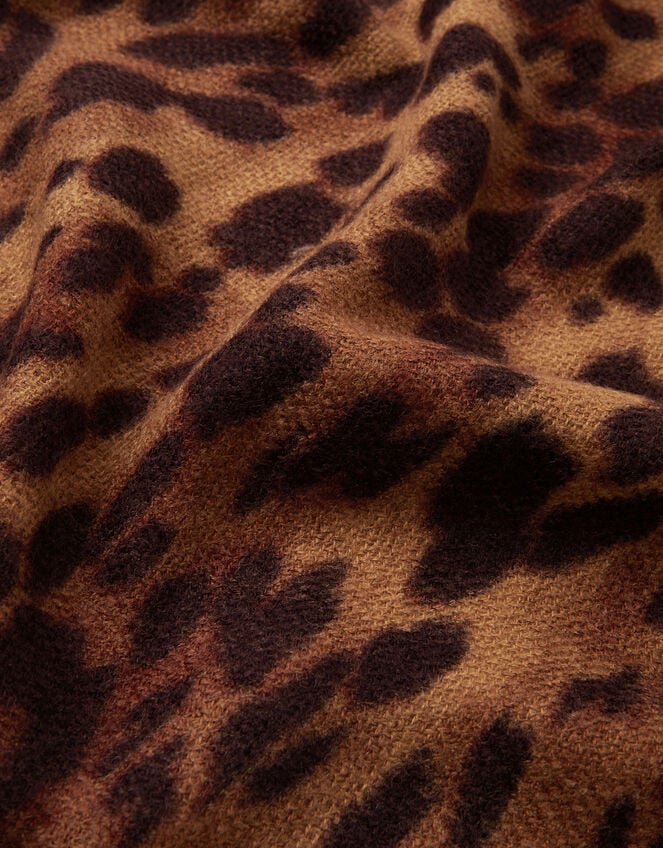 Leopard Print Blanket Scarf, , large