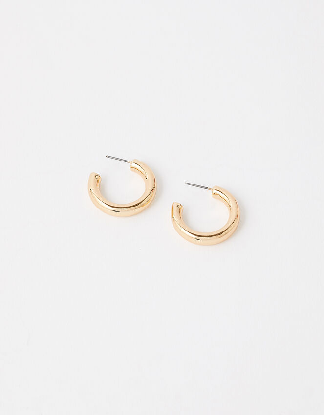 Small Chunky Hoop Earrings, , large