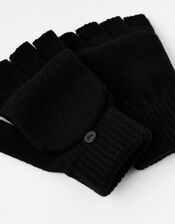 Plain Capped Gloves, Black (BLACK), large