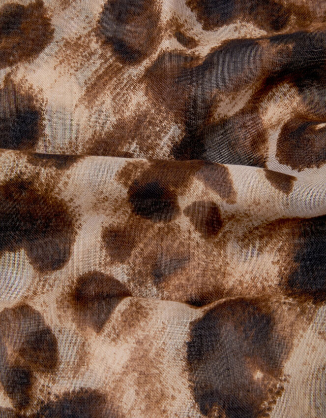 Lightweight Leopard Print Scarf, , large