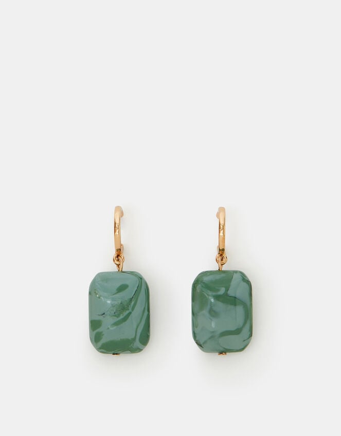 Resin Hoop Drop Earrings, , large