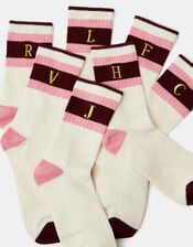 Initial Stripe Socks, Multi (BRIGHTS MULTI), large