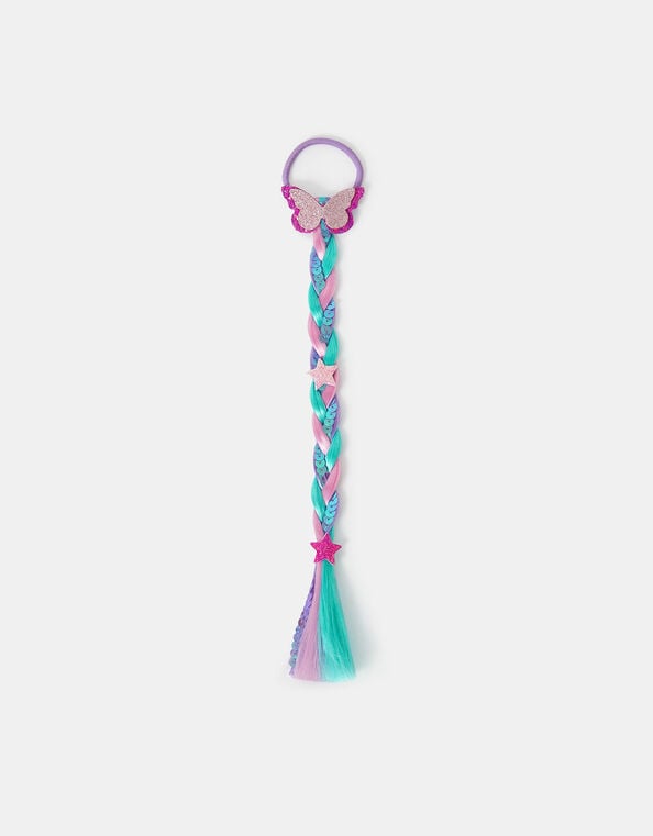Girls Embellished Faux Hair Plait, , large