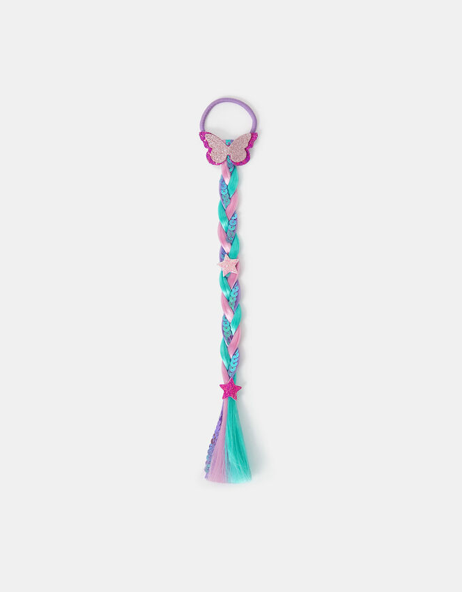 Girls Embellished Faux Hair Plait, , large