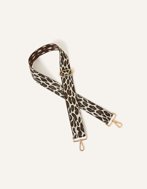 Oversized Leopard Print Bag Strap, , large