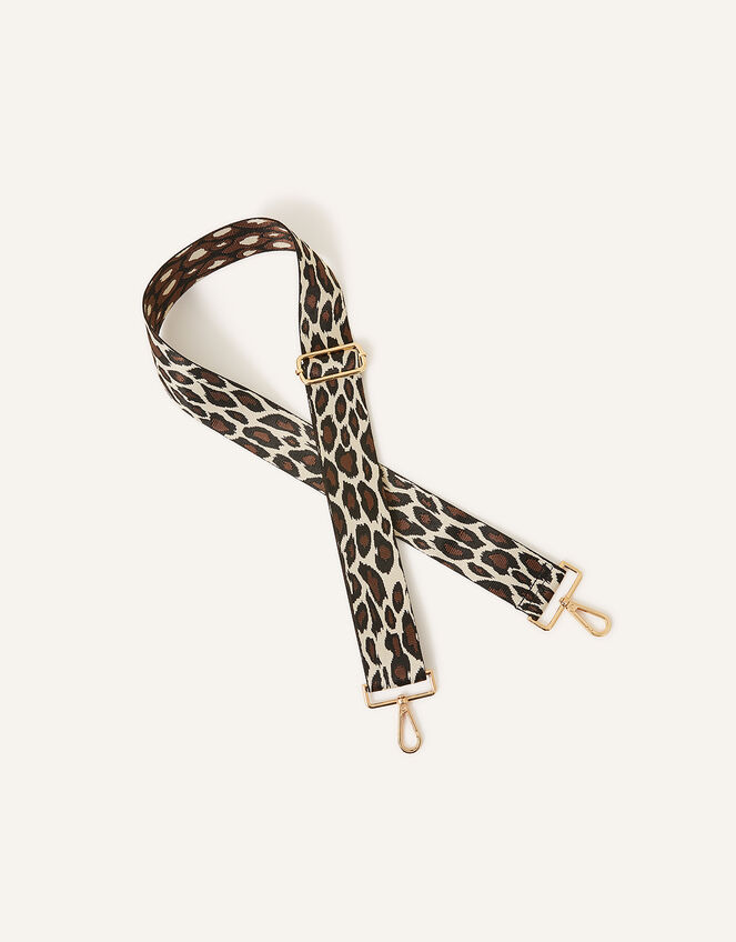 Oversized Leopard Print Bag Strap, , large