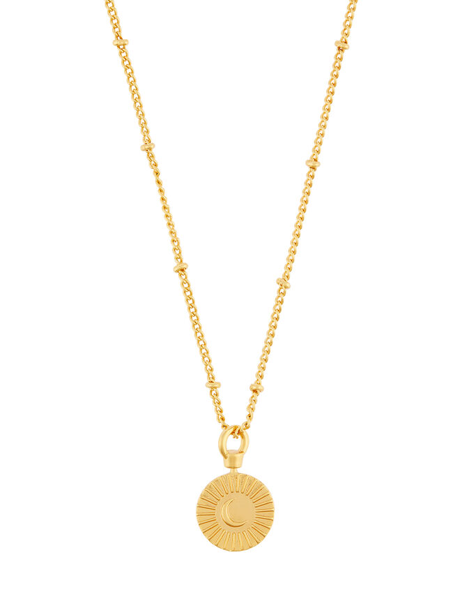 Gold-Plated Celestial Pendant Necklace, , large