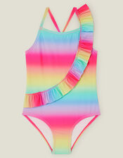 Girls Ombre Swimsuit, Multi (PASTEL MULTI), large