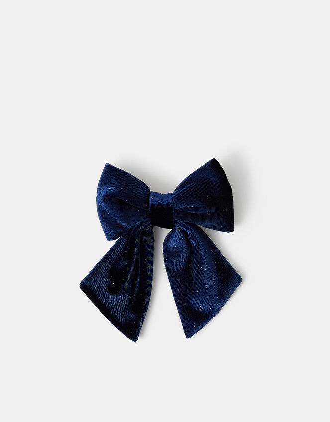 Girls Velvet Bow Barrette Hair Clip, , large