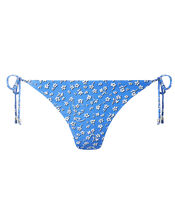 Floral Frill String-Tie Bikini Briefs, Blue (BLUE), large