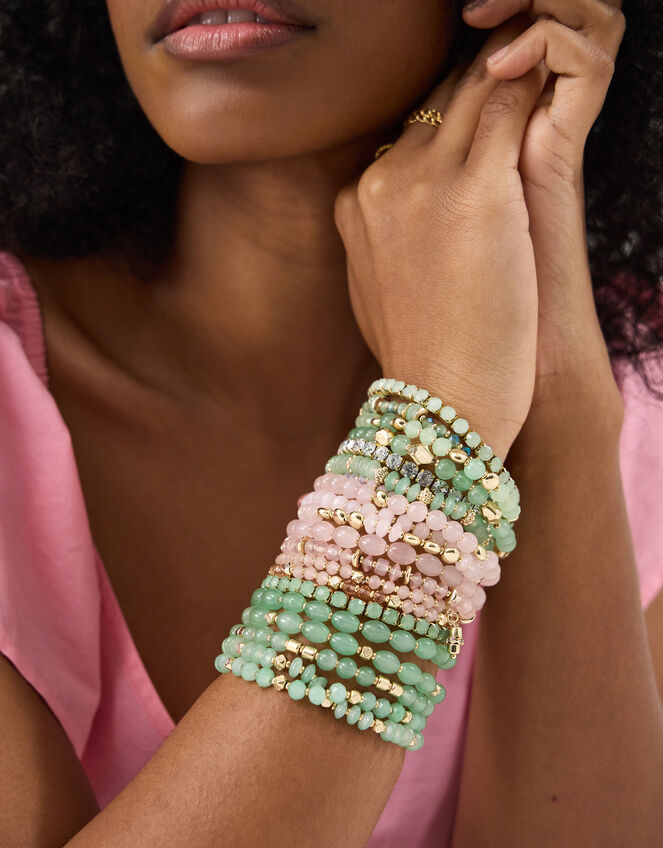 20-Pack Mix Bead Stretch Bracelets, , large