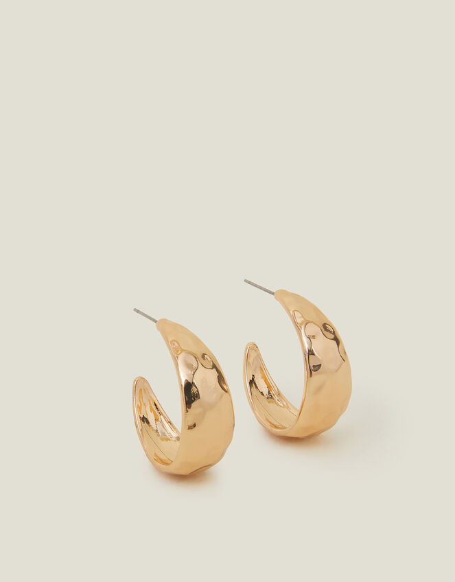 Chunky Hammered Metal Hoops, , large