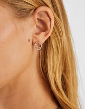 Cut Out Flora Pavé Stud Earrings, , large