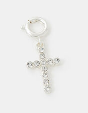 Diamanté Cross Jewellery Charm, , large