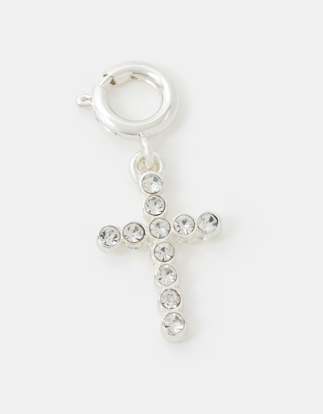 Diamanté Cross Jewellery Charm, , large
