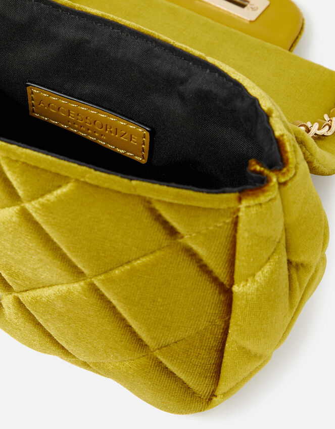 Lucy Velvet Cross-Body Bag , Yellow (YELLOW), large