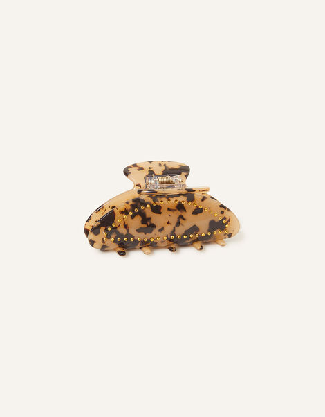 Studded Tortoiseshell Claw Clip, , large