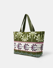 Palm Print Beach Bag, , large