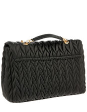 Penny Pleated Large Shoulder Bag, Black (BLACK), large