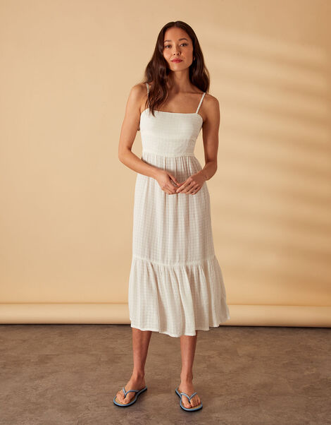 Strappy Bow Back Dress, Ivory (IVORY), large