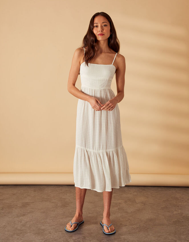 Strappy Bow Back Dress, Ivory (IVORY), large