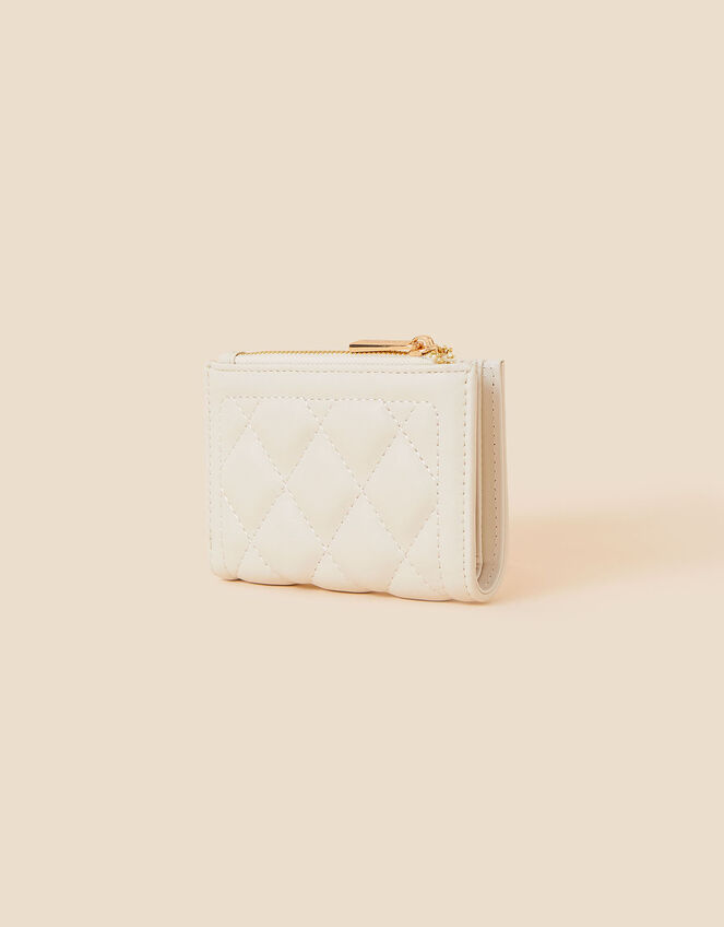 Quilted Zip Purse, Cream (CREAM), large