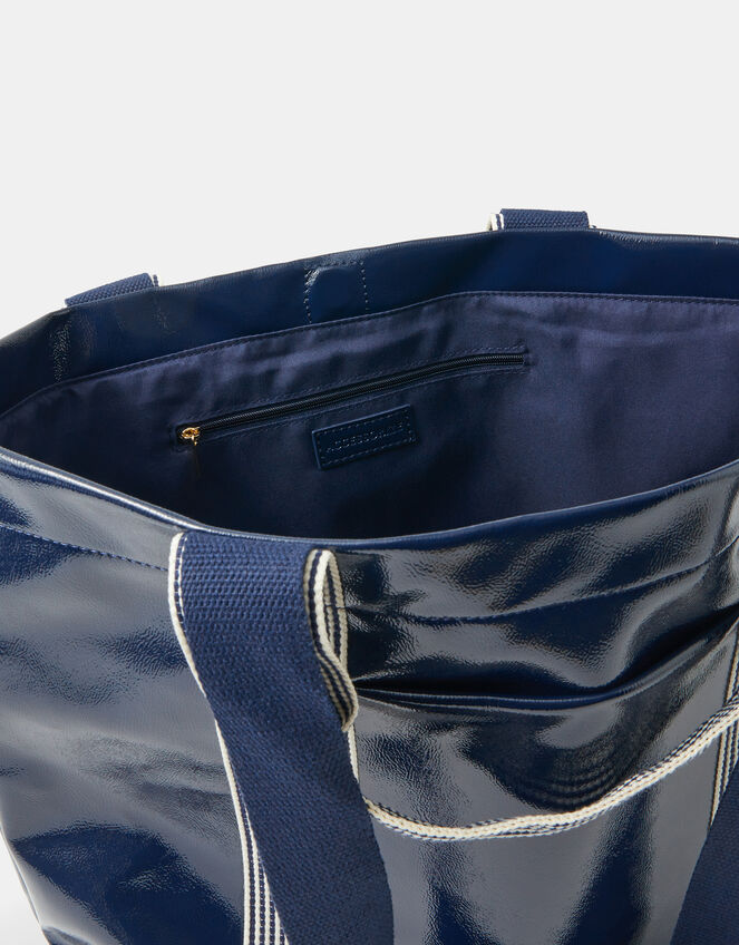 Double Strap Patent Shopper Bag, , large
