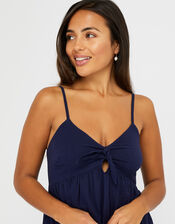 Tie Front Mini Dress, Blue (NAVY), large