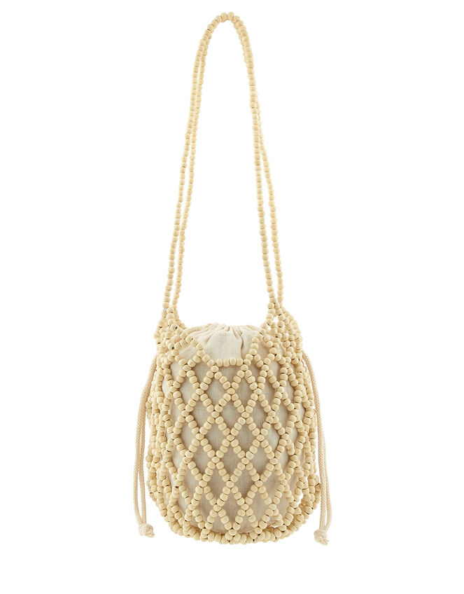 Beaded Shoulder Bag with Drawstring Pouch, , large