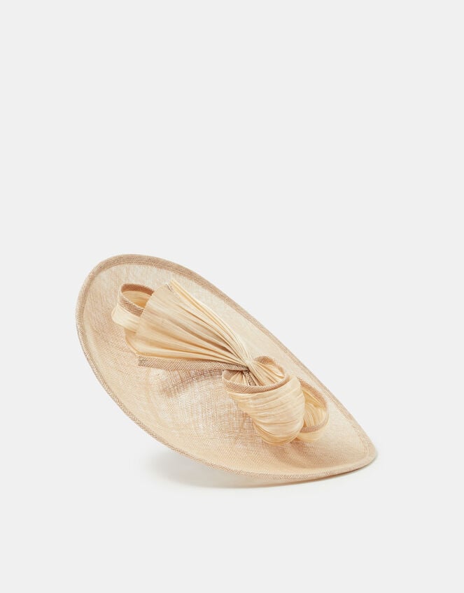 Bow Disc Fascinator, Natural (CHAMPAGNE), large