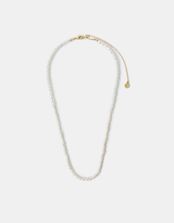 14ct Gold-Plated Seed Pearl Necklace, , large
