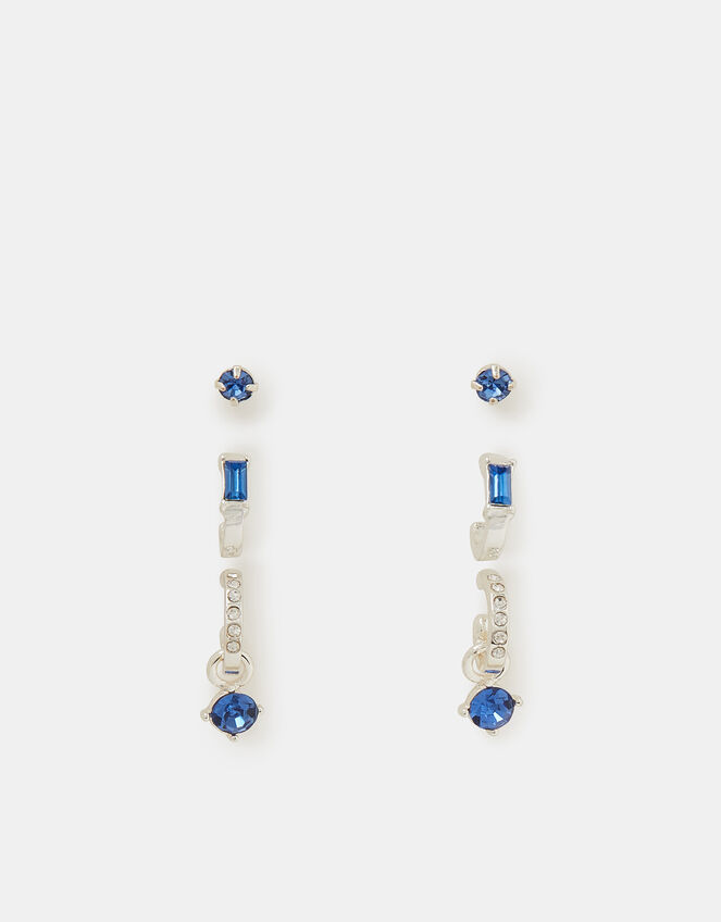 3-Pack Sparkle Hoop Stud Earrings, , large