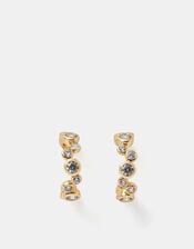 14ct Gold-Plated Cluster Hoop Earrings, , large