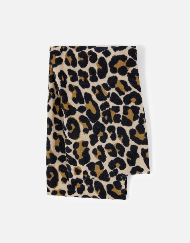 Lucy Leopard Soft Blanket Scarf, , large