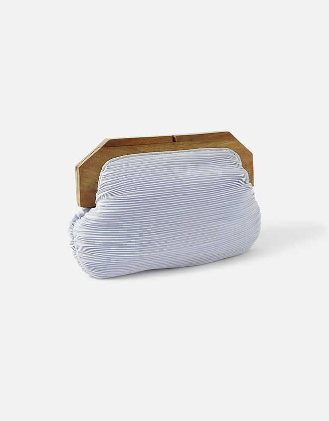 Pleat Wooden Frame Bag, Purple (LILAC), large