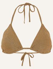 Shimmer Triangle Bikini Top, Gold (GOLD), large