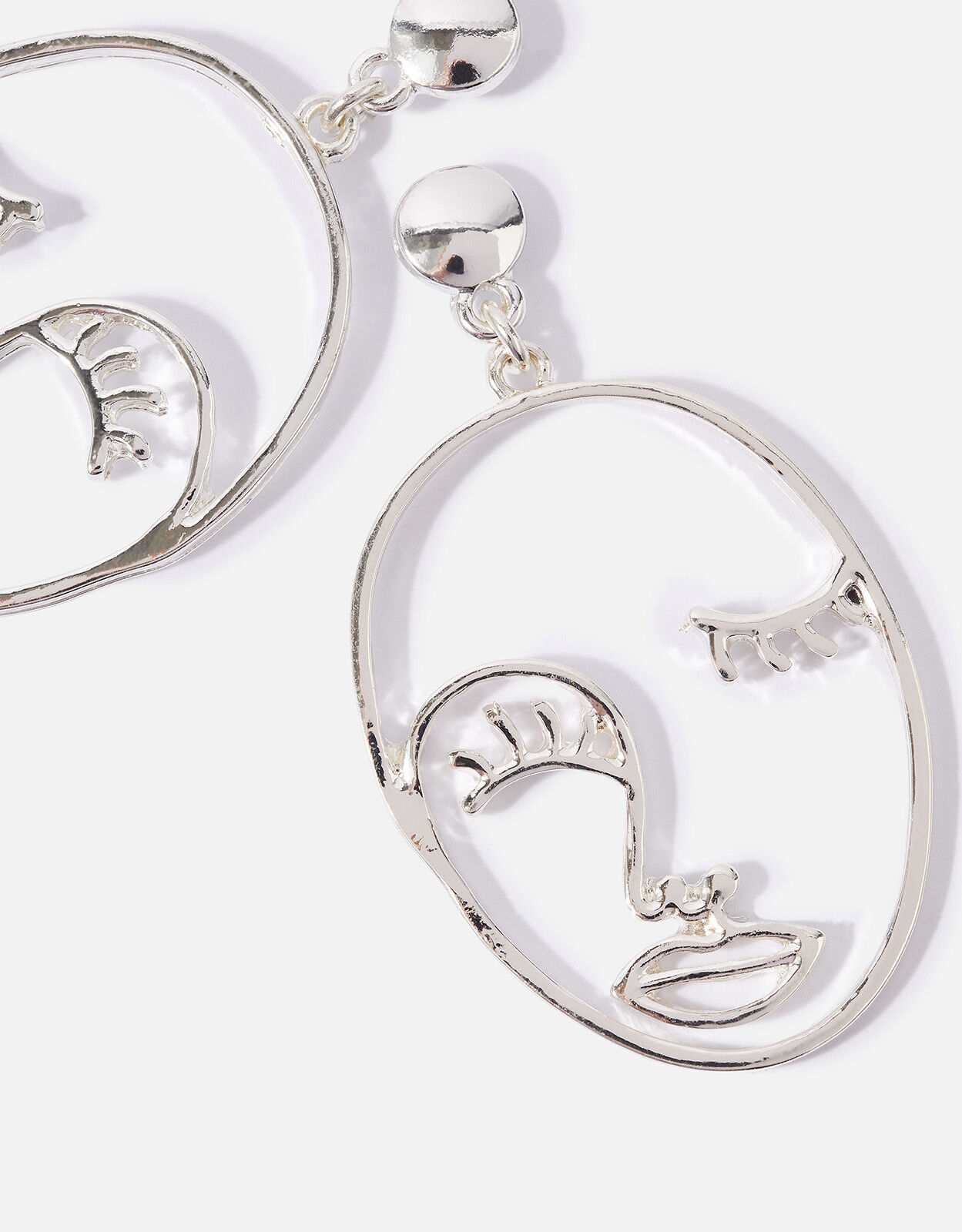 Silver Face Earrings