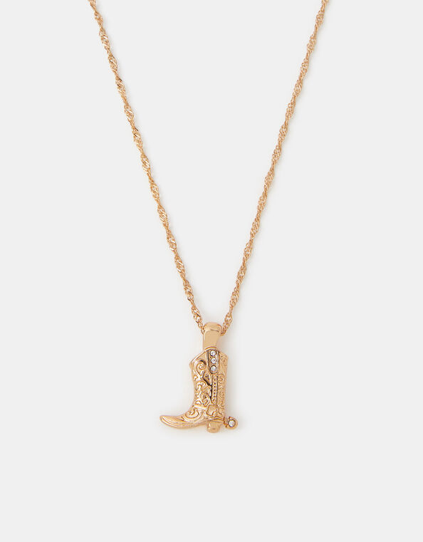 Cowboy Boot Pendant Necklace, , large
